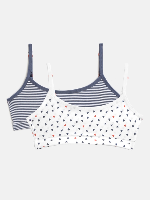 

Marks & Spencer Girls Pack of 2 Printed Crop Tops, Navy blue