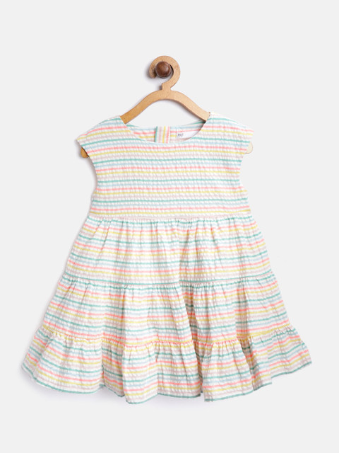 

Marks & Spencer Girls Multicoloured Striped Seersucker Fit & Flare Dress, Multi