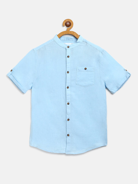 

Marks & Spencer Boys Mustard Yellow Solid Linen Shirt, Blue