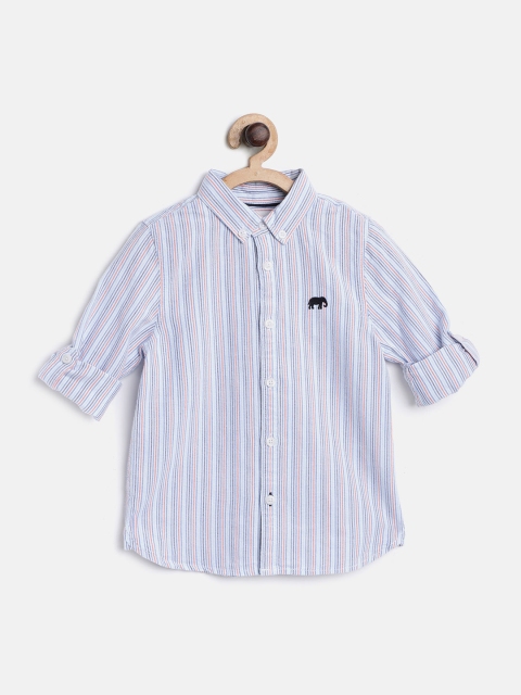 

Marks & Spencer Boys Blue & Red Regular Fit Striped Casual Shirt
