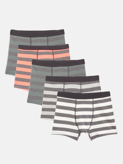 

Marks & Spencer Boys Pack of 5 Striped Trunks T715626D, Grey