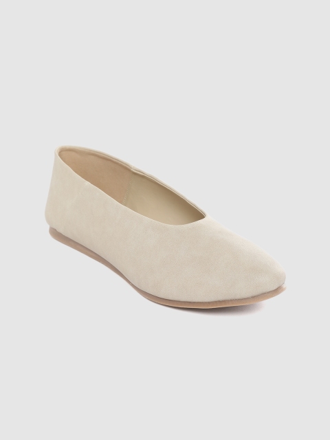 

her by invictus Women Beige Solid Ballerinas