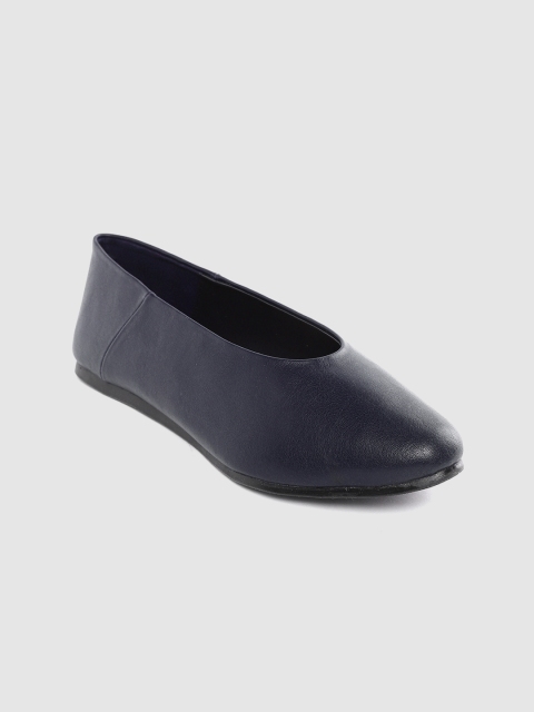 Women Navy Blue Solid Ballerinas
