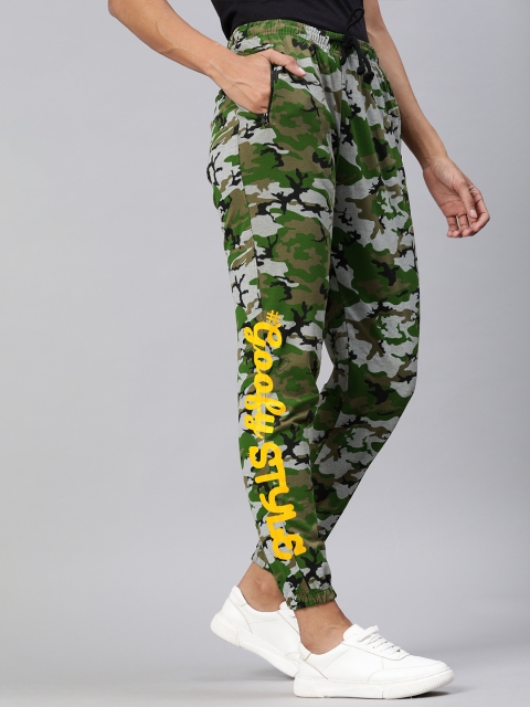 

Kook N Keech Disney Women Green & Grey Straight Fit Camouflage Printed Joggers