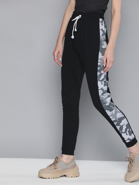 

Kook N Keech Women Black Straight Fit Solid Joggers with Printed Detailing