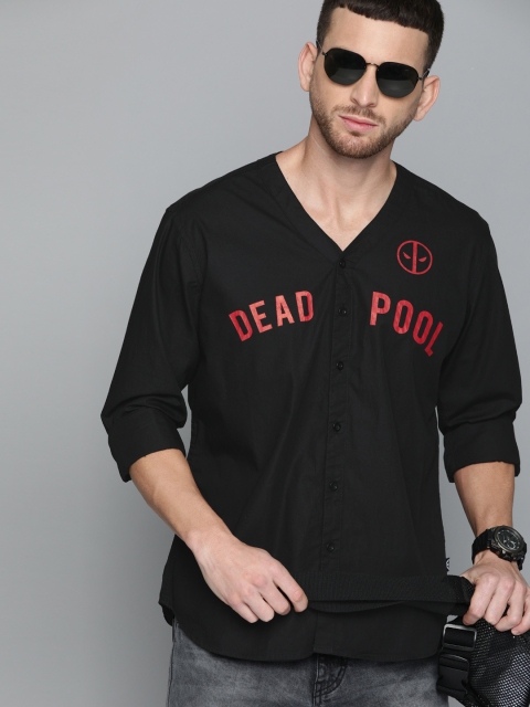 

Kook N Keech Marvel Deadpool Men Black Regular Fit Printed Casual Shirt