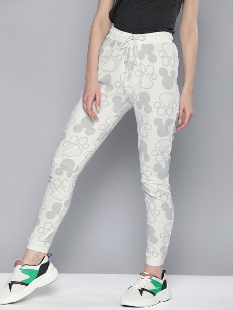 

Kook N Keech Disney Women White & Grey Straight Fit Mickey Mouse Printed Joggers