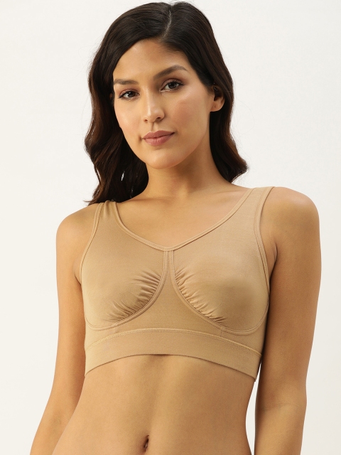 

Irotica Nude-Coloured Solid Non-Wired Lightly Padded Sports Bra 918Sleep&YogaBra_Skin