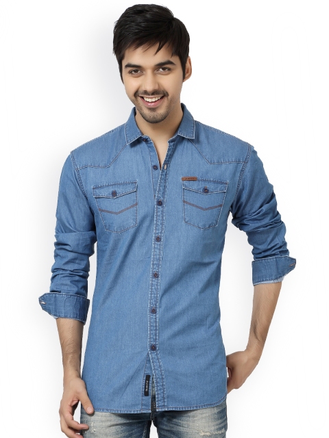 

L.A. SEVEN Blue Denim Slim Fit Casual Shirt
