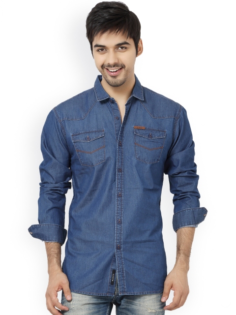 

L.A. SEVEN Blue Denim Slim Fit Casual Shirt