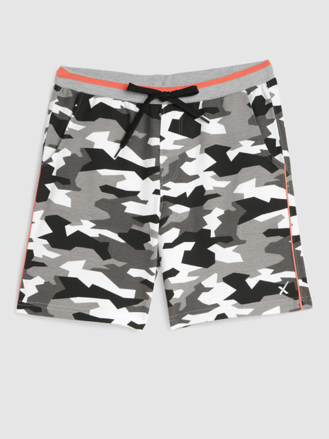 

HRX by Hrithik Roshan Boys Camo orange Regular Fit Bio wash Lifestyle Shorts, Olive