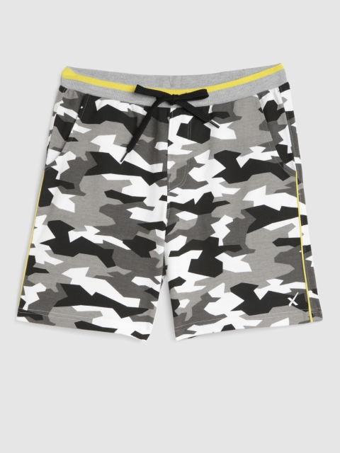 

HRX by Hrithik Roshan Boys Camo yellow Regular Fit Bio wash Lifestyle Shorts, Olive