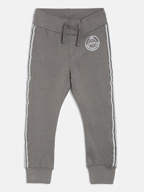 

Aomi Boys Grey Solid Joggers