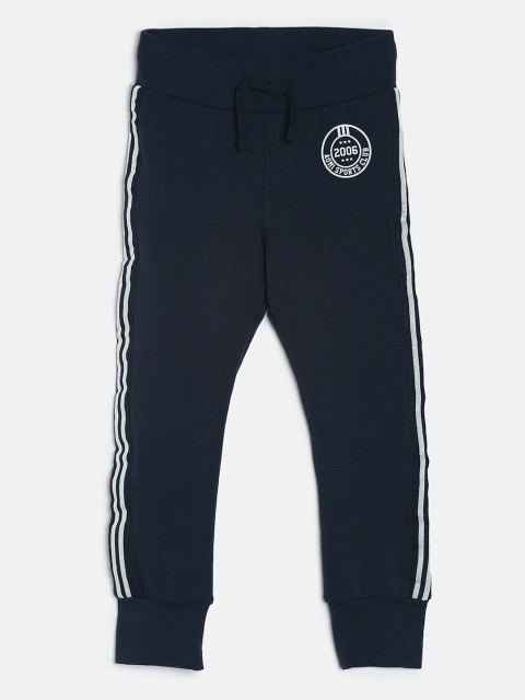 

Aomi Boys Navy Blue Solid Joggers