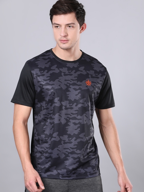 

Cultsport Men Black Camouflage Round Neck T-shirt