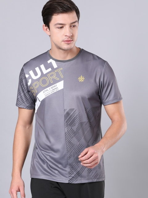 

Cultsport Men Grey Printed Round Neck T-shirt