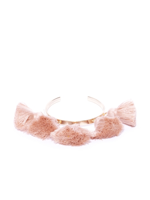 

Bellofox Peach-Coloured Gold-Plated Tasselled Cuff Bracelet