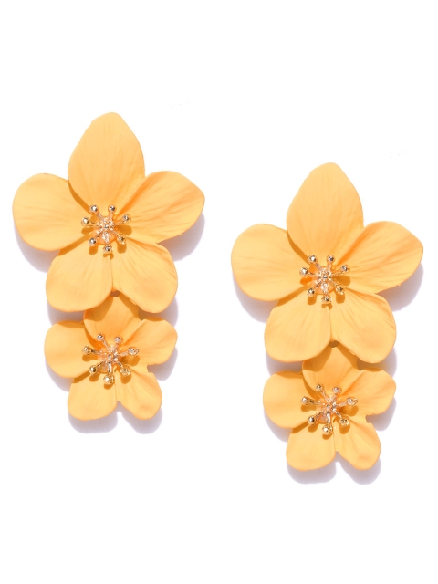 

Bellofox Mustard Yellow Floral Drop Earrings