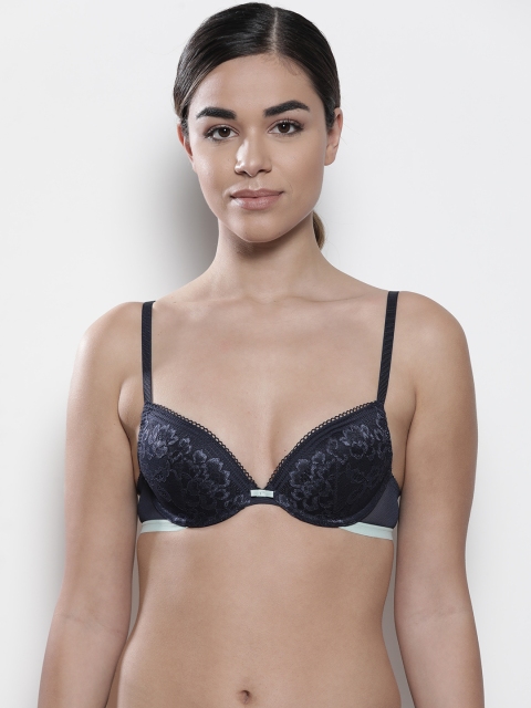 

Marks & Spencer Navy Blue Lace Underwired Lightly Padded Plunge Bra T818713