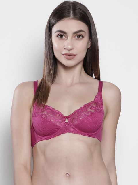 

Marks & Spencer Magenta Self Design Underwired Non Padded Everyday Bra T332705