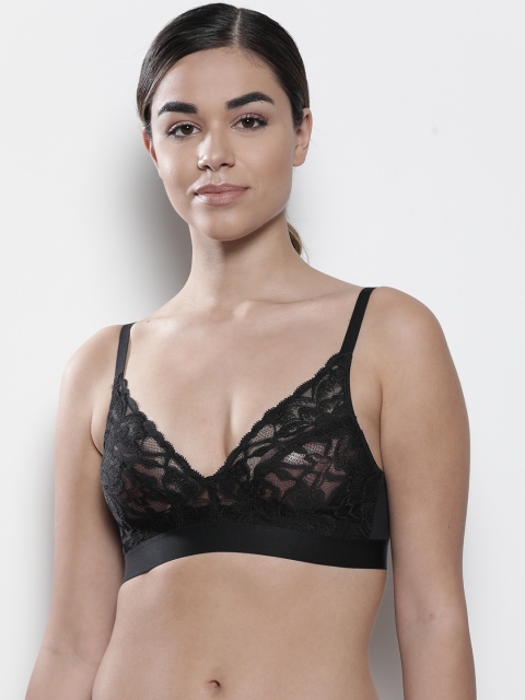

Marks & Spencer Black Lace Non-Wired Non-Padded Plunge Bra T337009