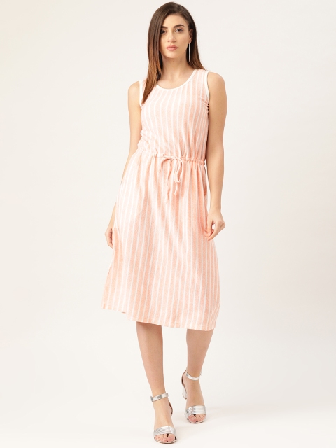 

Rute Women Orange & White Striped A-Line Dress