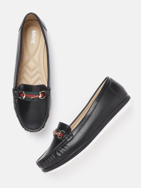 

Lavie Women Black Solid Horsebit Loafers