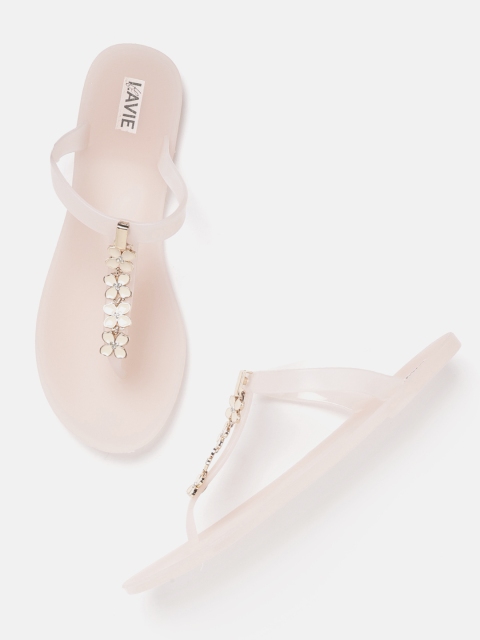 

Lavie Women Pink Embellished T-Strap Flats