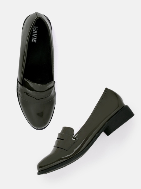 

Lavie Women Dark Olive Green Penny Loafers