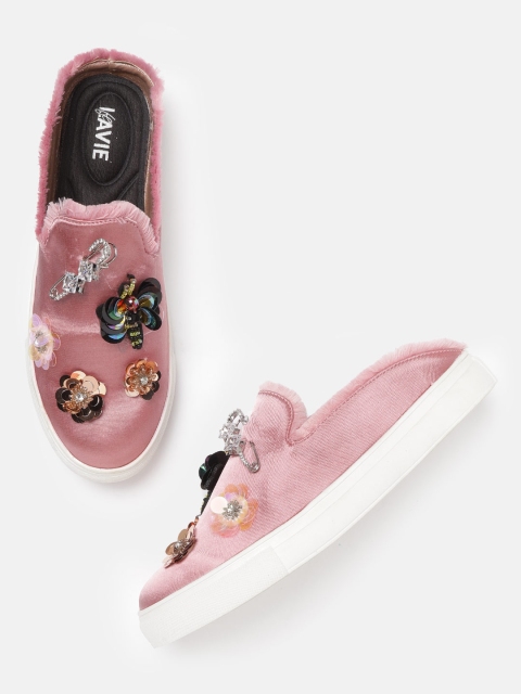 

Lavie Women Pink Embellished Slip-On Sneakers