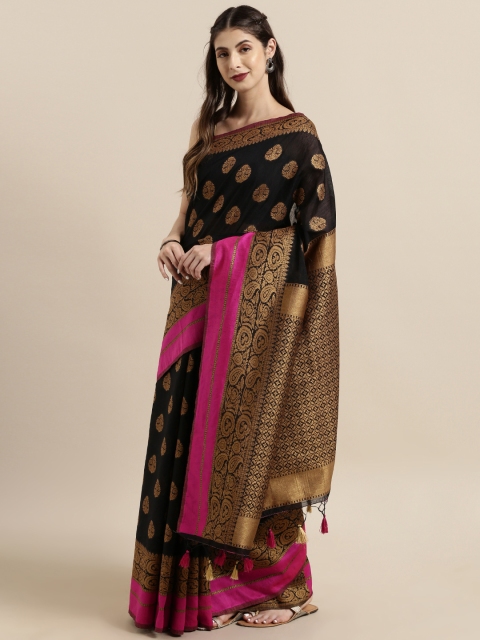 

The Chennai Silks Classicate Black Silk Blend Woven Design Patola Saree