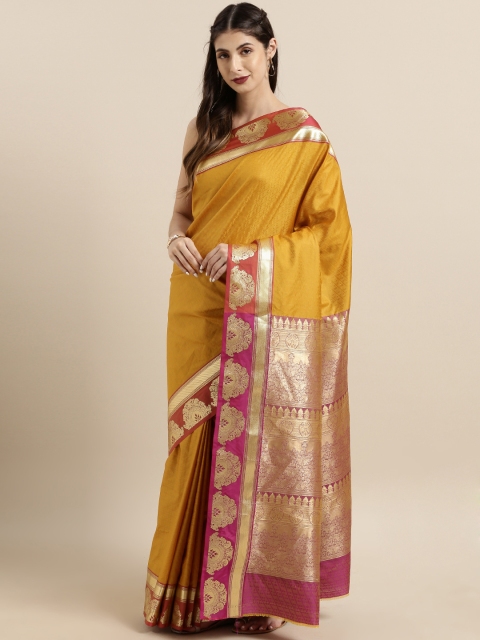 

The Chennai Silks Classicate Yellow Woven Design Art Silk Saree