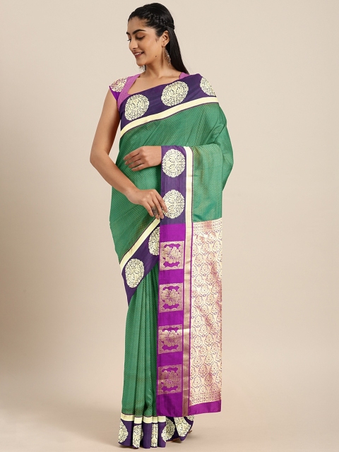 

The Chennai Silks Classicate Green & Purple Art Silk Woven Design Saree