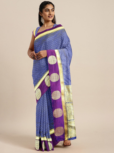 

The Chennai Silks Classicate Grey & Blue Art Silk Woven Design Saree