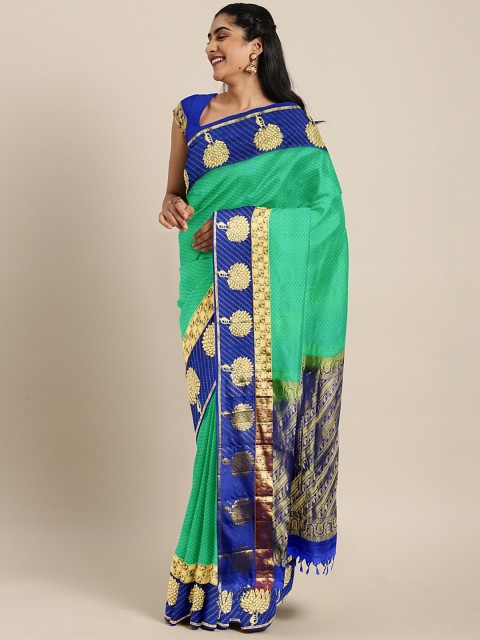 

The Chennai Silks Classicate Green Pure Silk Woven Design Kanjeevaram Saree