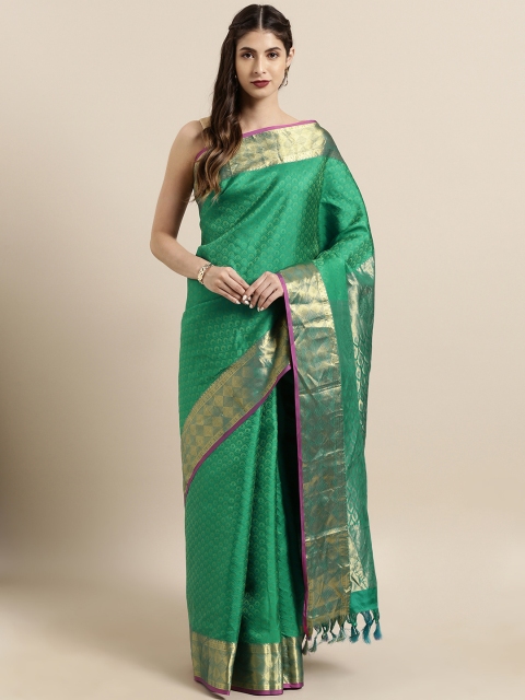 

The Chennai Silks Classicate Green Pure Silk Woven Design Kanjeevaram Saree