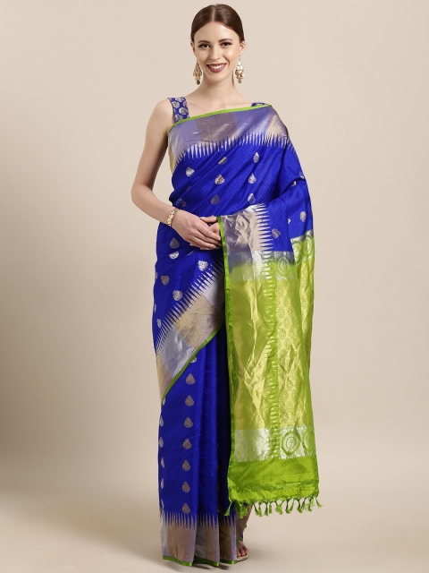 

The Chennai Silks Classicate Blue & Green Pure Silk Woven Design Kanjeevaram Saree