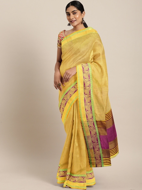 

The Chennai Silks Classicate Beige Viscose Rayon Solid Dupion Banarasi Saree