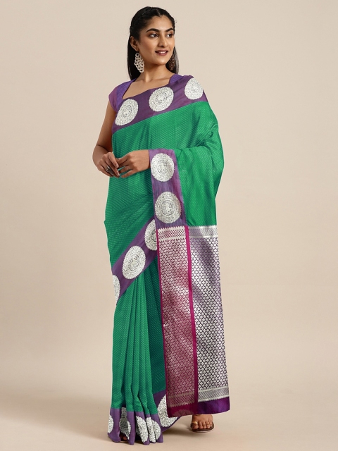 

The Chennai Silks Classicate Green & Purple Art Silk Woven Design Saree