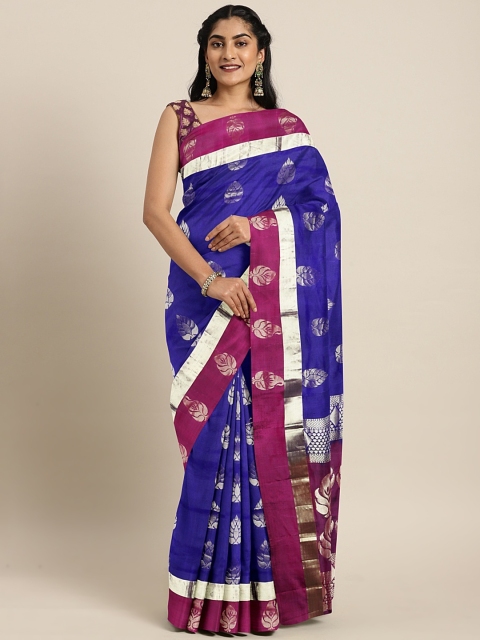 

The Chennai Silks Classicate Blue & Magenta Pure Silk Woven Design Kanjeevaram Saree
