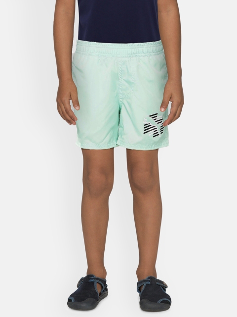 

Puma Boys Green Printed Regular Fit Regular Shorts