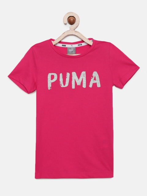 

Puma Girls Pink Printed Round Neck T-shirt
