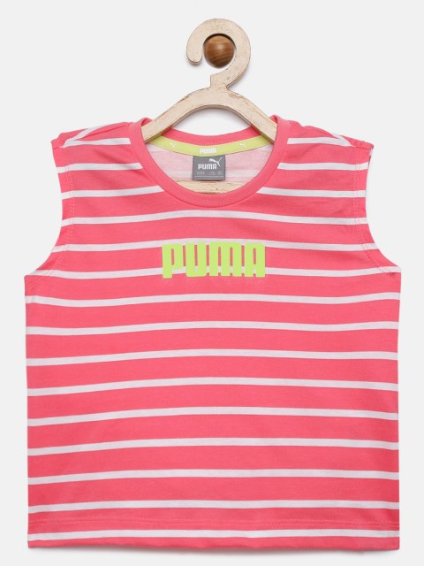 

Puma Girls Pink Striped Tshirt