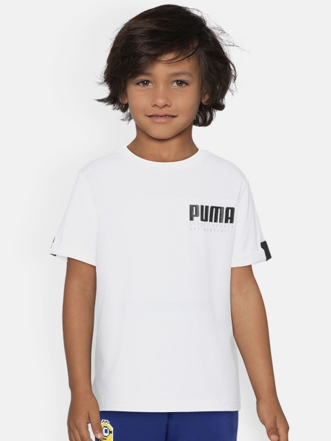 

Puma Boys White Solid Round Neck T-shirt