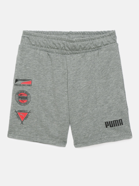 

Puma Boys Grey Printed Alpha Regular Shorts