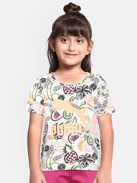 

Puma Girls Multicolored Printed Round Neck T-shirt, Multi