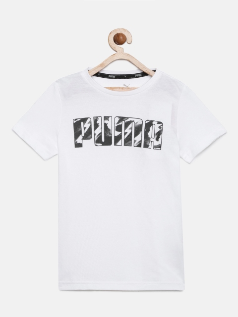 

Puma Boys White Printed Round Neck T-shirt