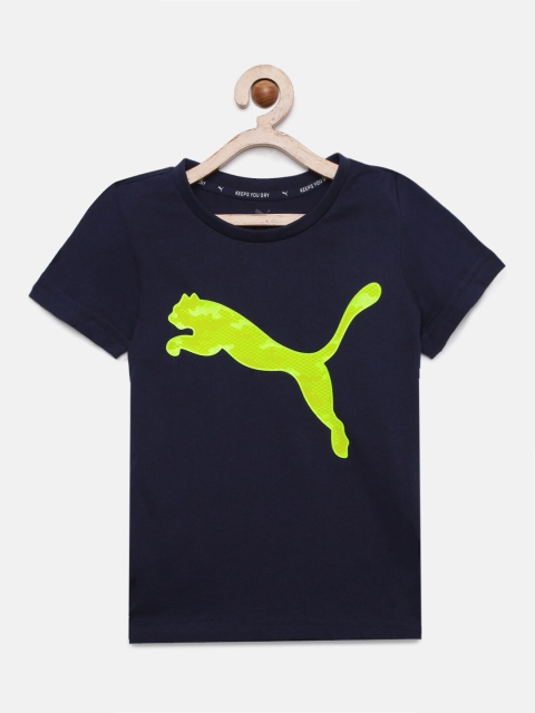 

Puma Boys Navy Blue Printed Round Neck T-shirt