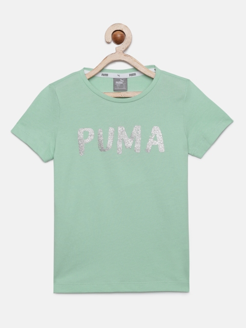 

Puma Girls Green Printed Round Neck T-shirt