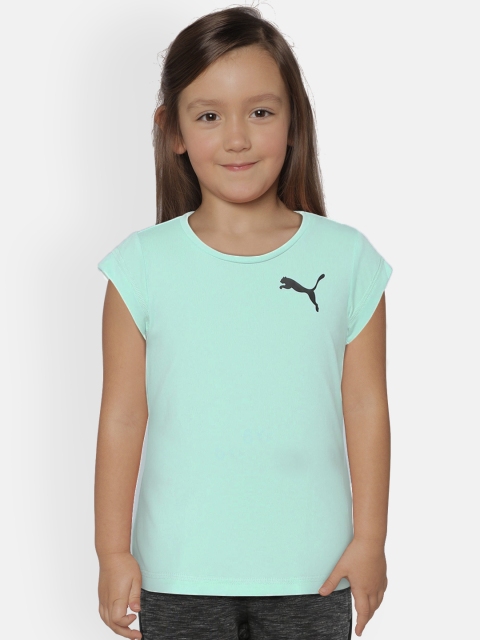 

Puma Girls Green Solid Active DryCell Round Neck T-shirt